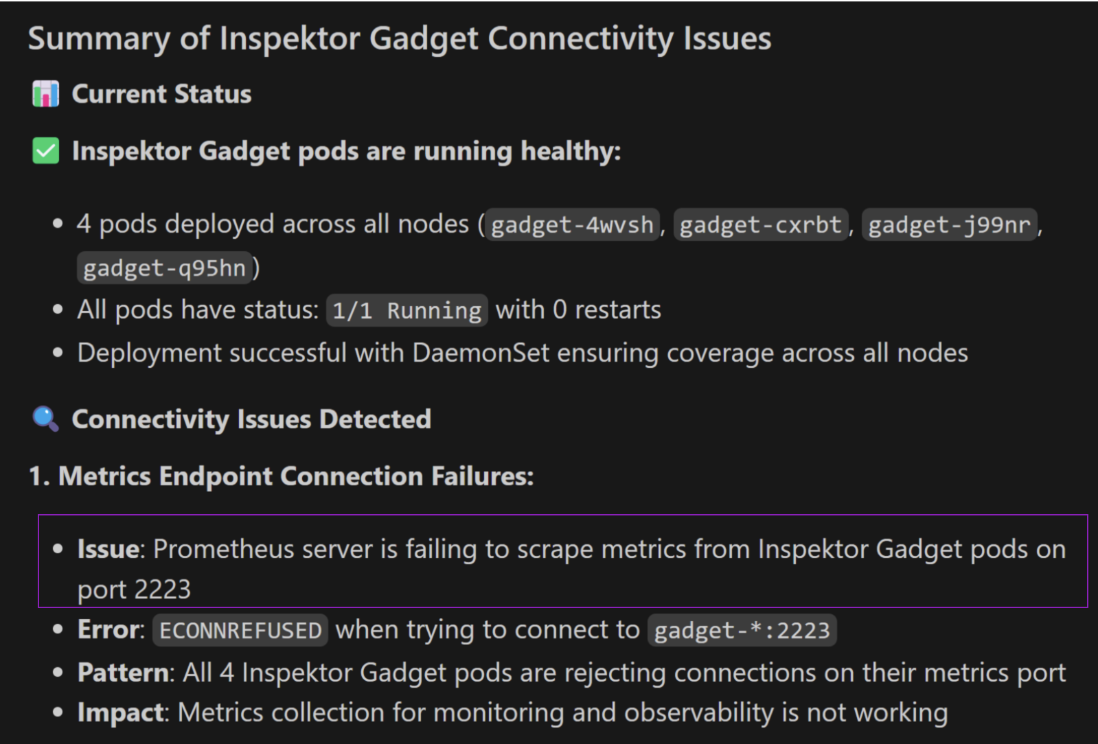 Connectivity Issues